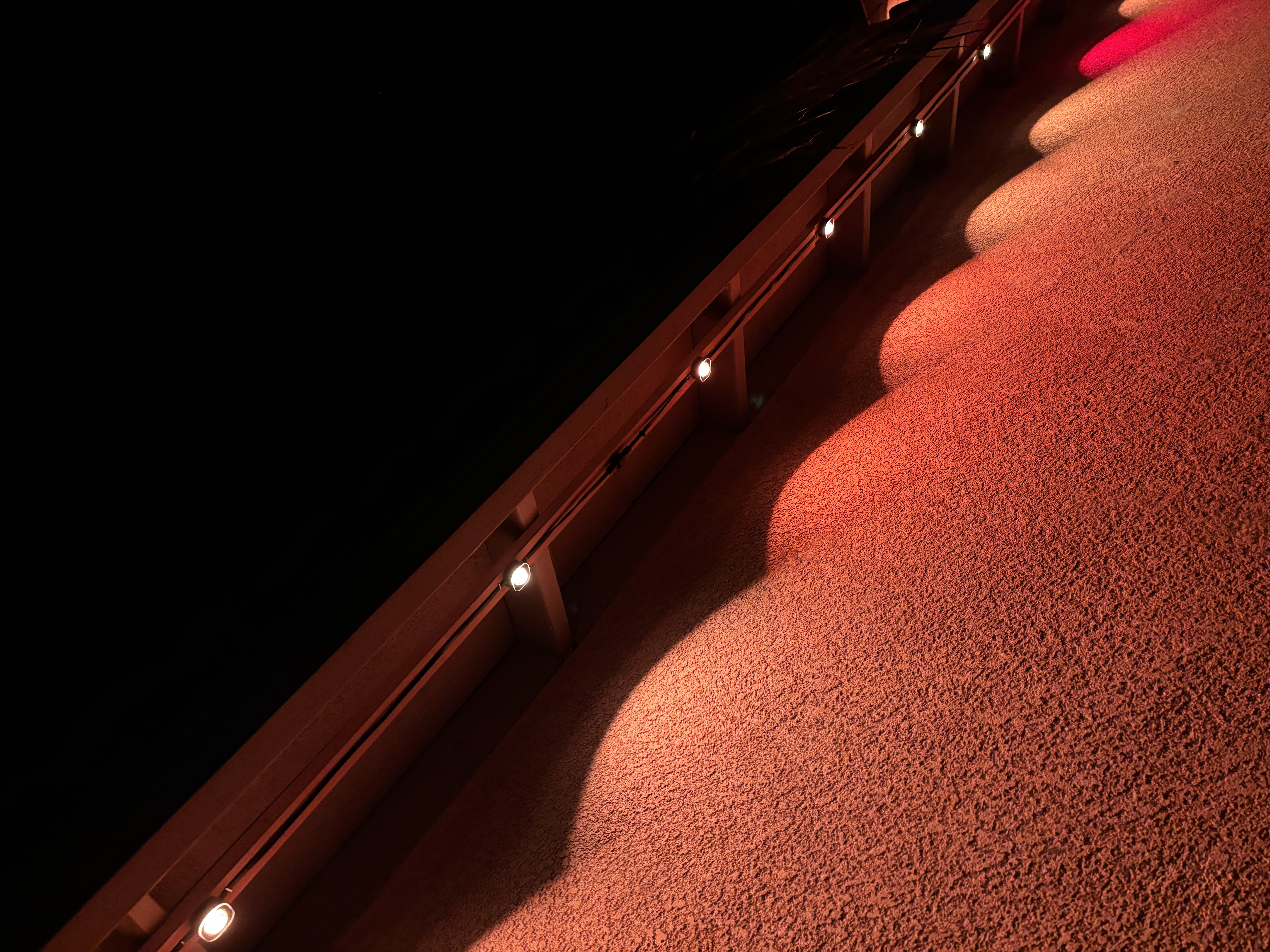LED eave track close-up